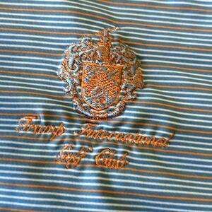 Straight Down Mens Polo Trump National Doral Golf Club Striped Shirt L